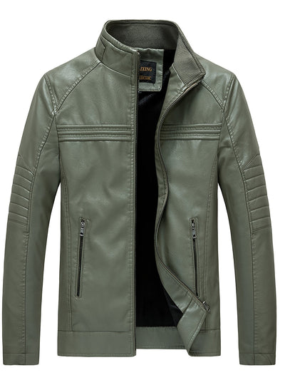 Karri | Comfortable Leather jacket with stand-up collar