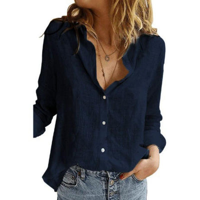 Evelyn | Comfortable Flattering Cotton Long Sleeve Shirt