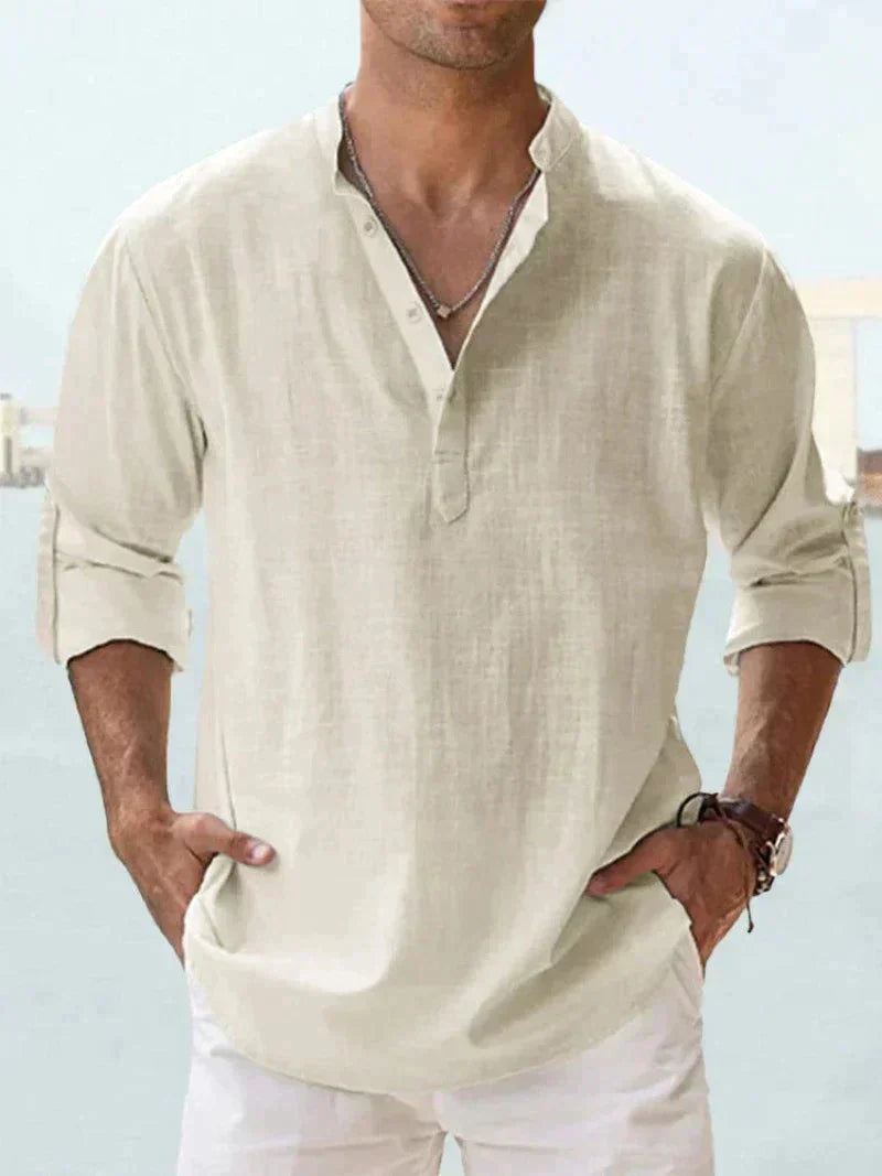Rio | Men's Linen Shirt - Casual Sophistication-4
