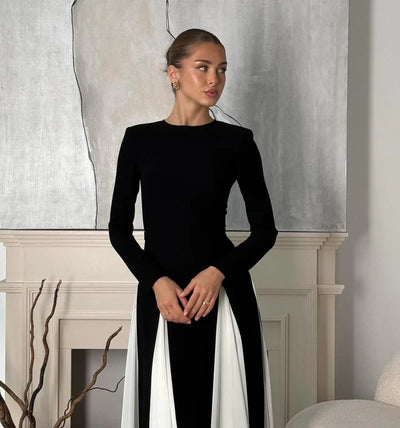 Sophia | Contrast Long Sleeve Maxi Dress