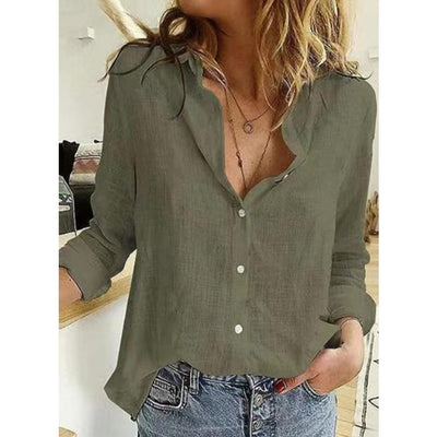 Evelyn | Comfortable Flattering Cotton Long Sleeve Shirt