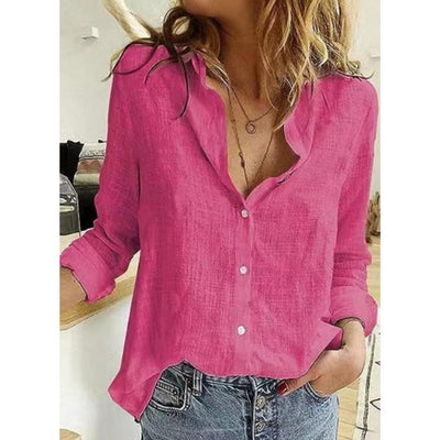 Evelyn | Comfortable Flattering Cotton Long Sleeve Shirt