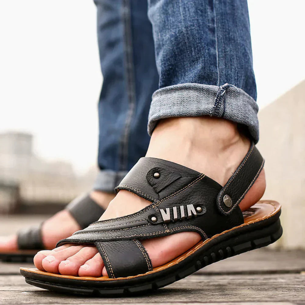 Koen | Men's Leather Sandals - Vintage Style, Comfortable Fit, Durable Design-1