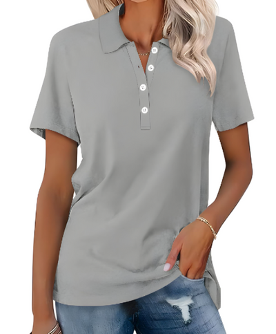 Stella | Women's Polo Shirt - Elegant White & Black Options, Sizes XS-2XL-1