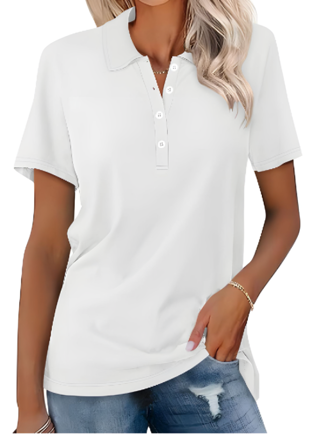 Variant image for Stella | Women's Polo Shirt - Elegant White & Black Options, Sizes XS-2XL-26