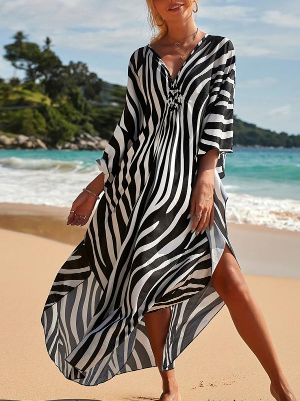 Zara | Women's Summer Dress - Zebra Print Beach Dress 1