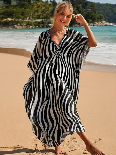 Zara | Women's Summer Dress - Zebra Print Beach Dress 2