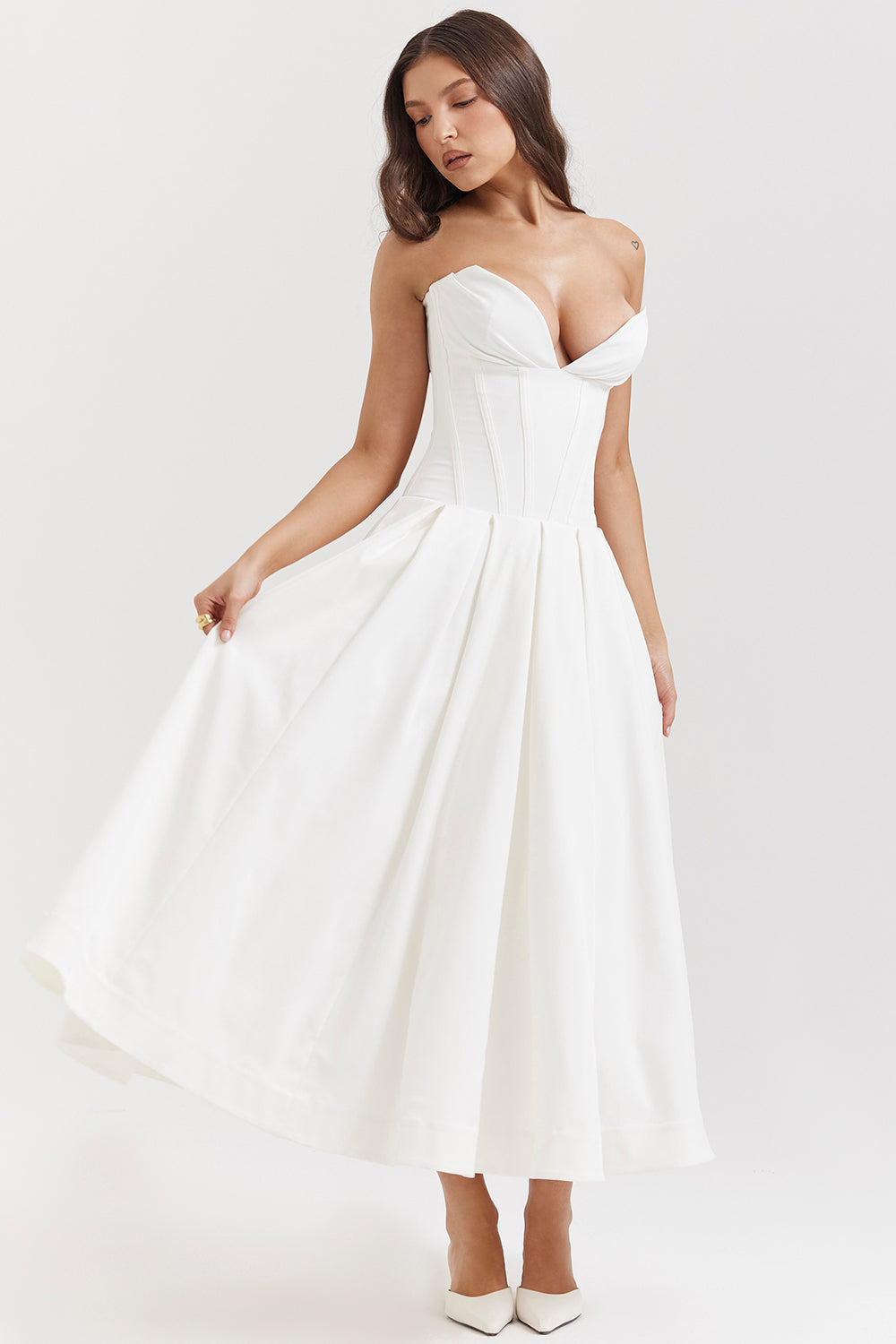 Isla | Ballerina strapless midi dress