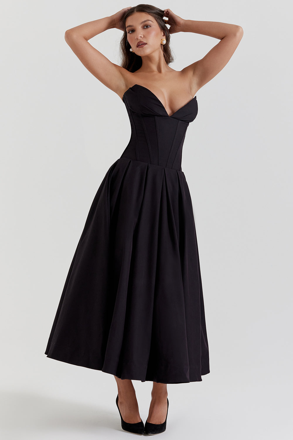 Isla | Ballerina strapless midi dress