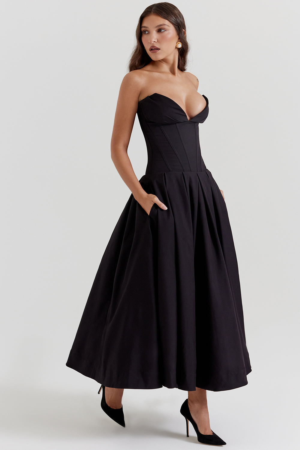 Isla | Ballerina strapless midi dress