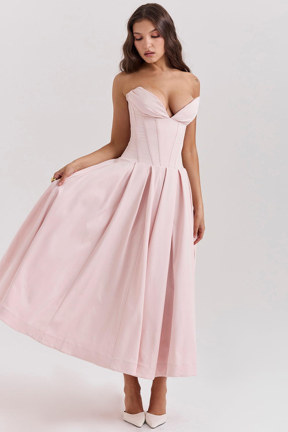 Isla | Ballerina strapless midi dress