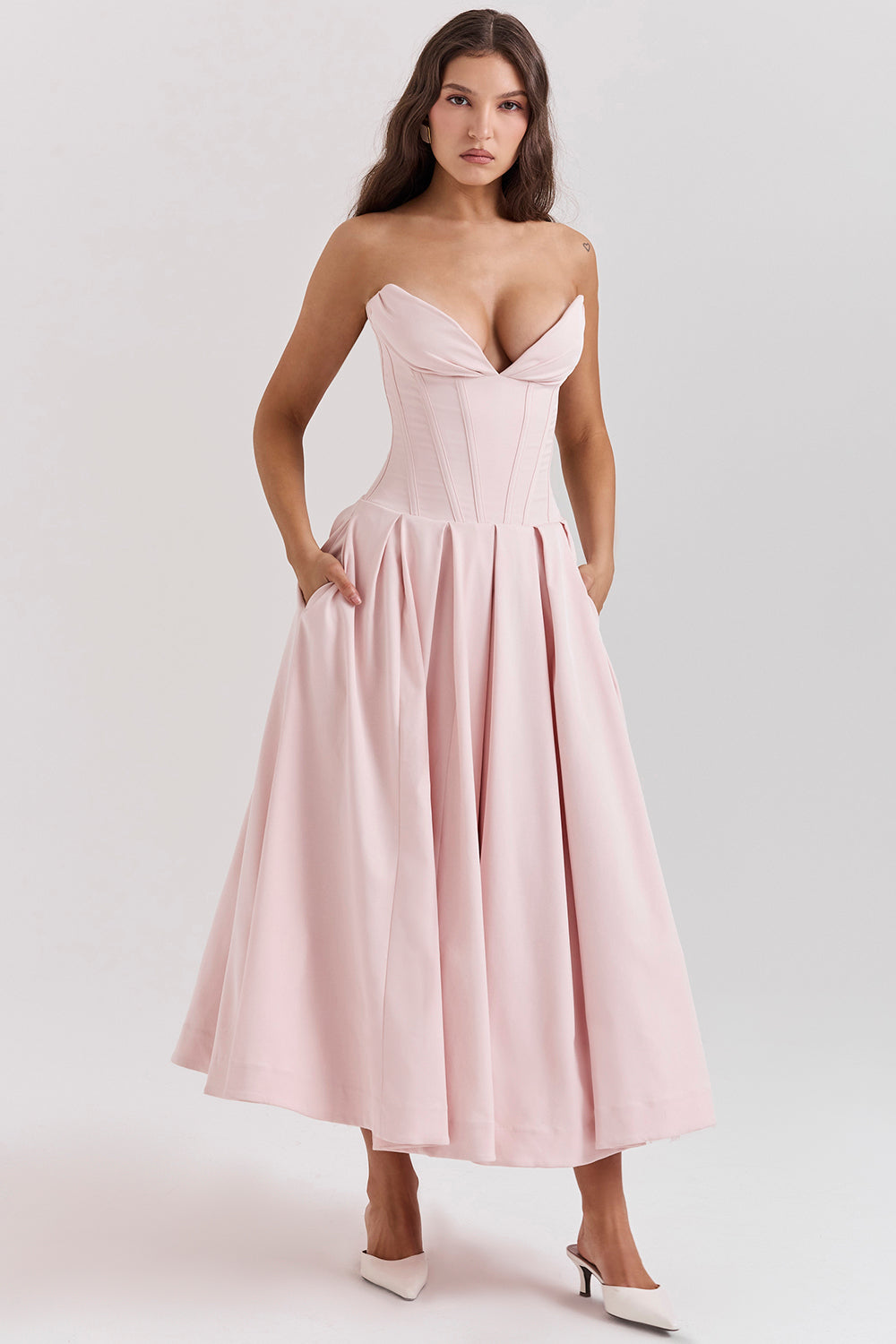 Isla | Ballerina strapless midi dress