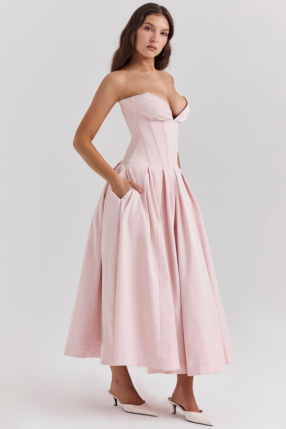 Isla | Ballerina strapless midi dress