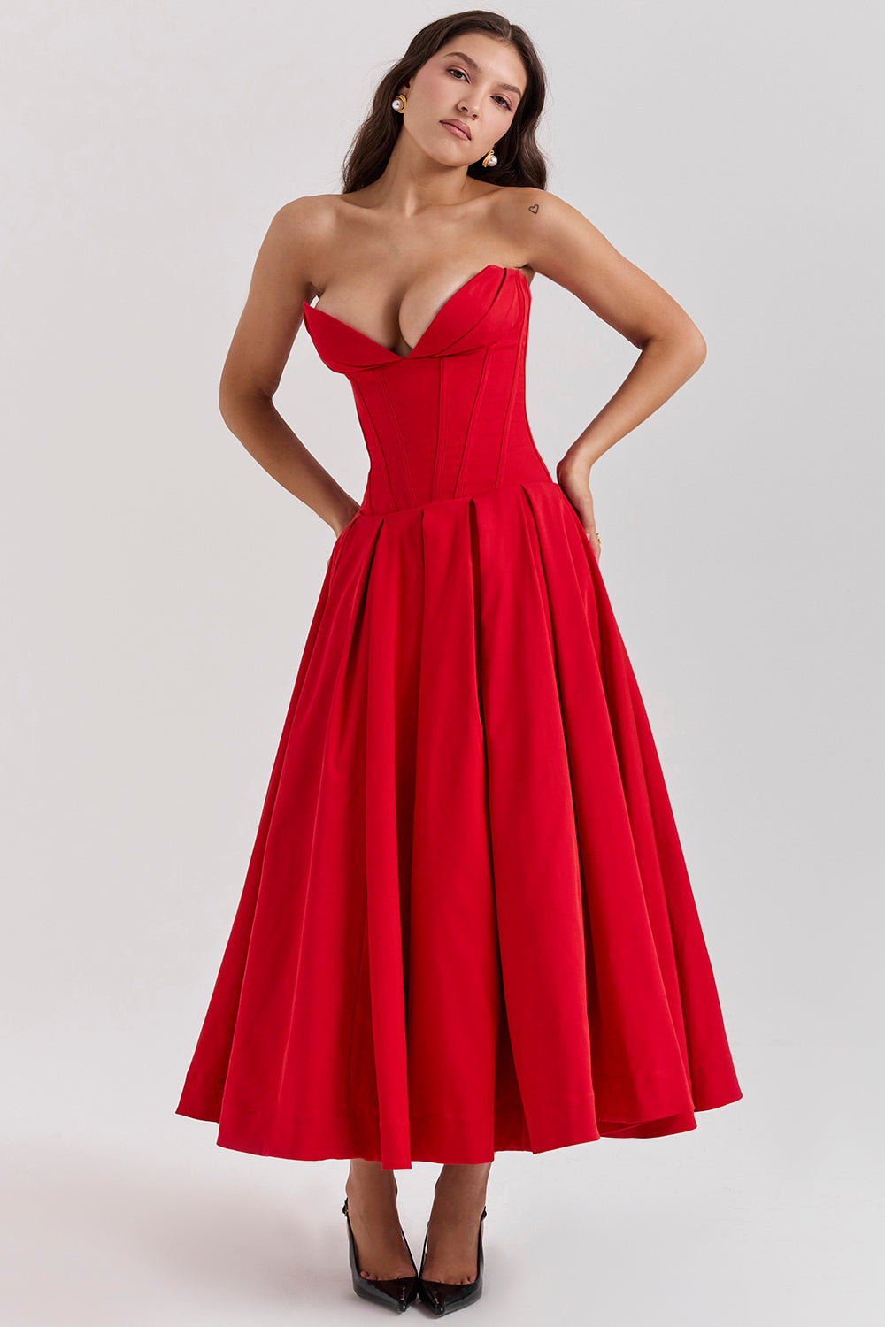 Isla | Ballerina strapless midi dress