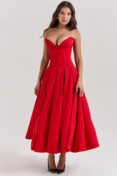 Isla | Ballerina strapless midi dress