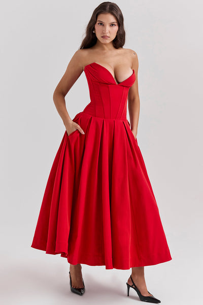 Isla | Ballerina strapless midi dress