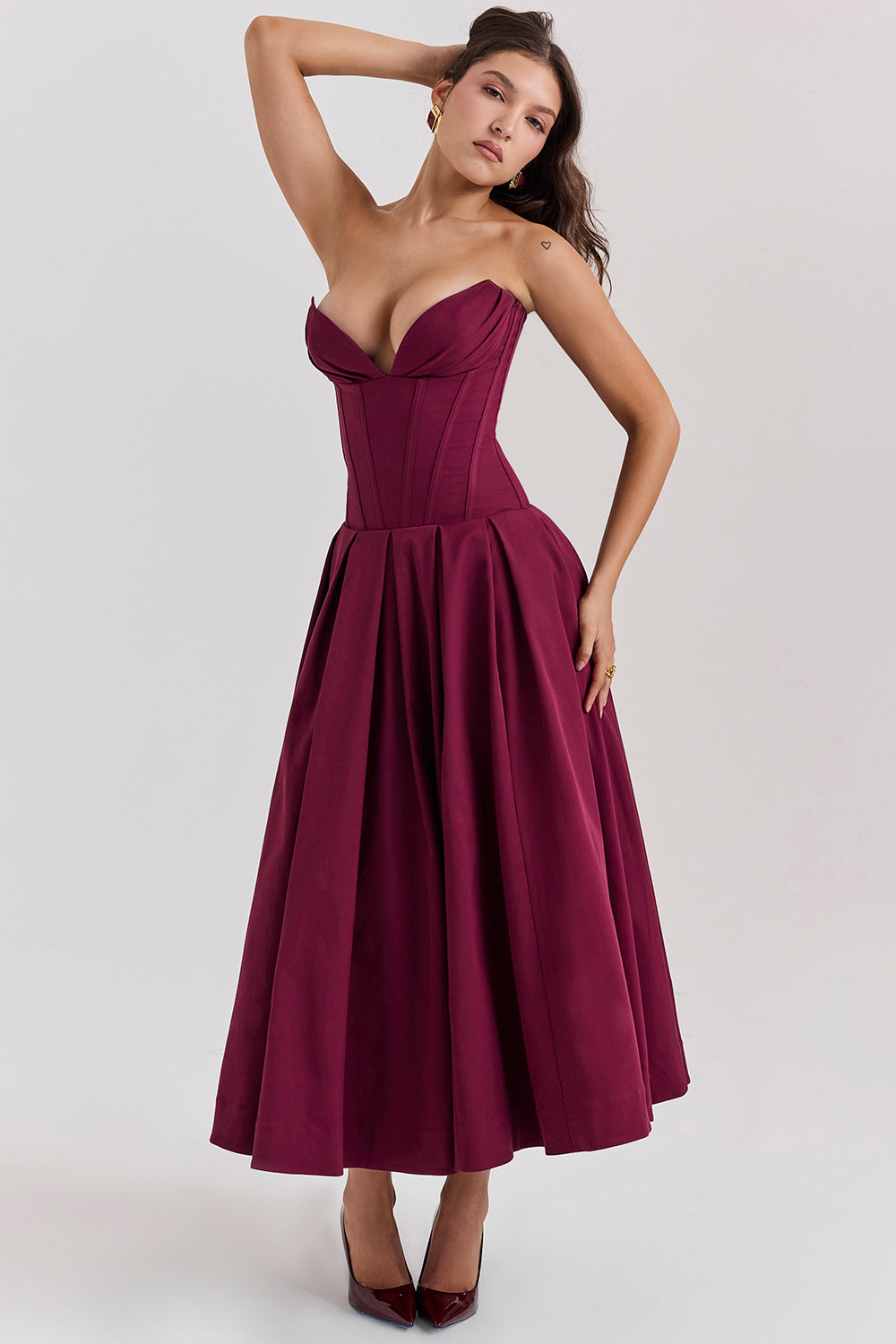 Isla | Ballerina strapless midi dress