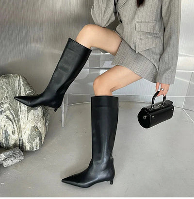 Elegant | Black Knee High Boots for Women 2