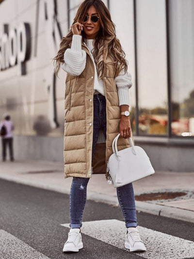 Zara | Knee-length quilted winter jacket