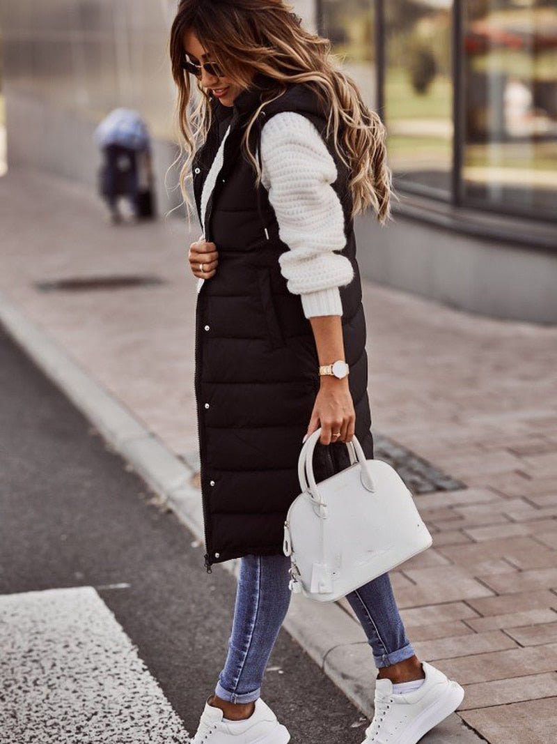 Zara | Knee-length quilted winter jacket