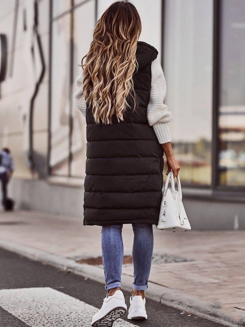 Zara | Knee-length quilted winter jacket