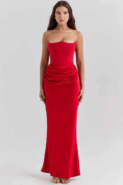 Victoria | Strapless Corset Maxi Dress