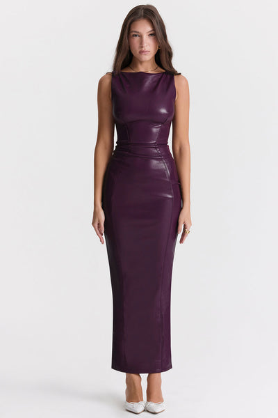 Henrietta | Luxury leather maxi dress