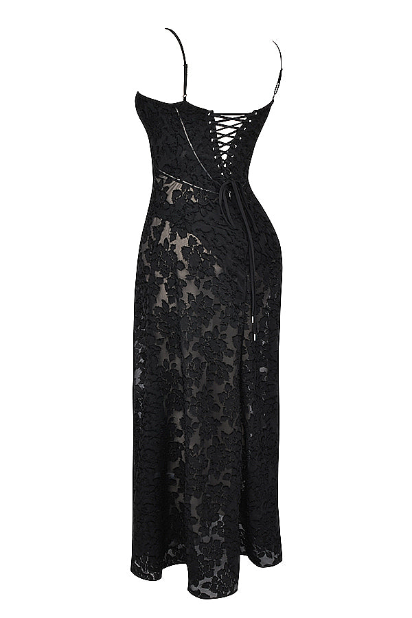 Sophia | Maxi Dress with Floral Lace Back