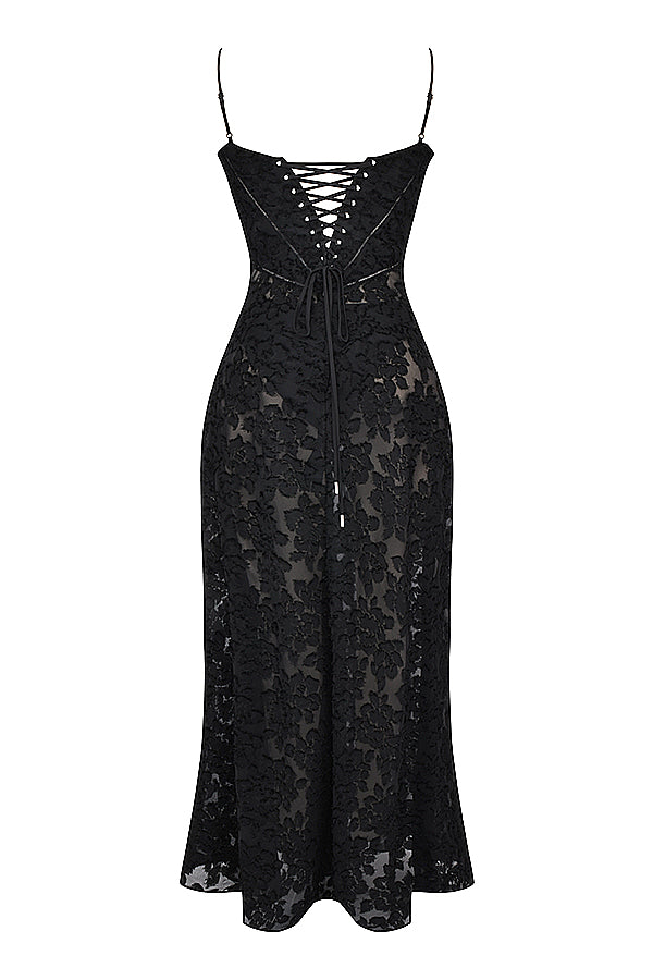 Sophia | Maxi Dress with Floral Lace Back