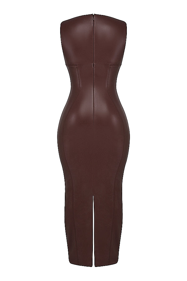 Henrietta | Luxury leather maxi dress