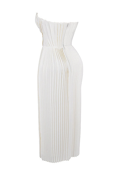 Grace | Ivory Pleated Maxi Dress