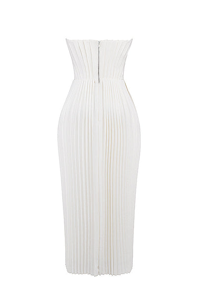 Grace | Ivory Pleated Maxi Dress