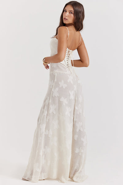 Sophia | Maxi Dress with Floral Lace Back