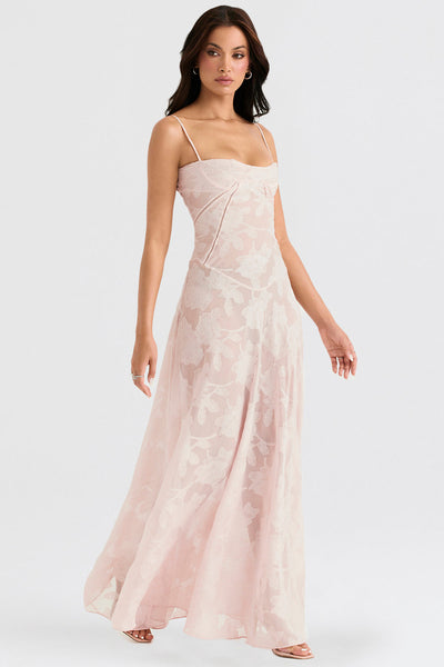 Sophia | Maxi Dress with Floral Lace Back