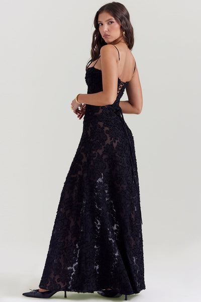 Sophia | Maxi Dress with Floral Lace Back