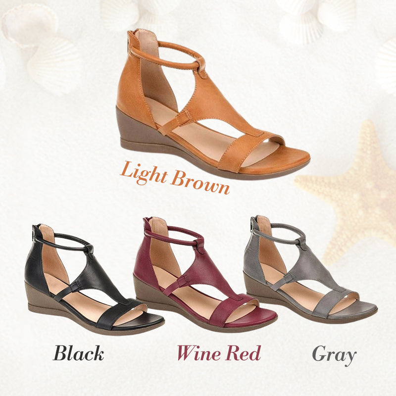 Anne | Wedge Sandals for Women - Soft Leather, Open Toe Wedge Heels-3