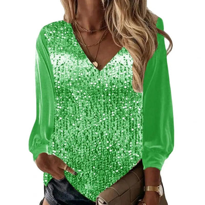 Jennifer | Elegant Sequin Long Sleeve Blouse