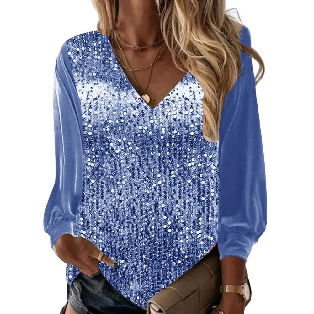 Jennifer | Elegant Sequin Long Sleeve Blouse