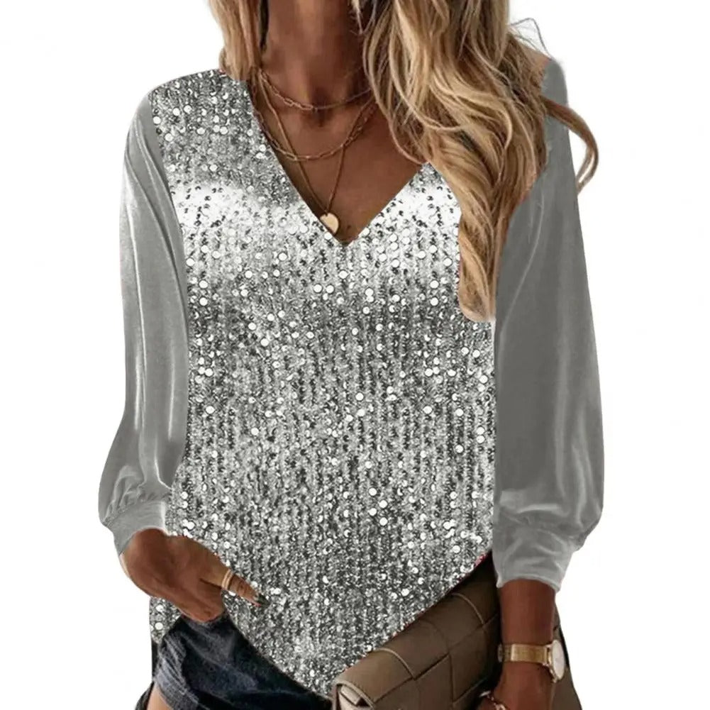 Jennifer | Elegant Sequin Long Sleeve Blouse