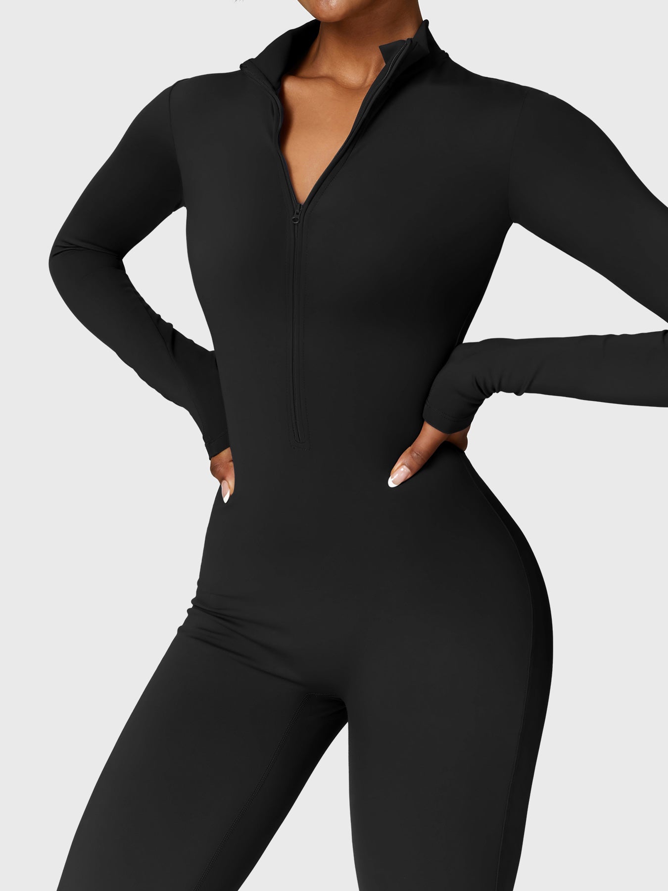 Aurora | Fleece Long Sleeve Zipper Jumpsuit