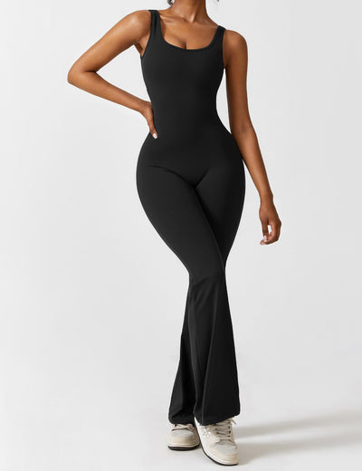 Ellie | Comfortable V-Back Flared Jumpsuit