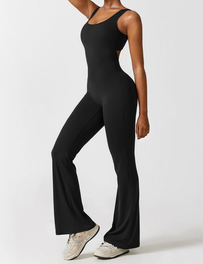 Ellie | Comfortable V-Back Flared Jumpsuit