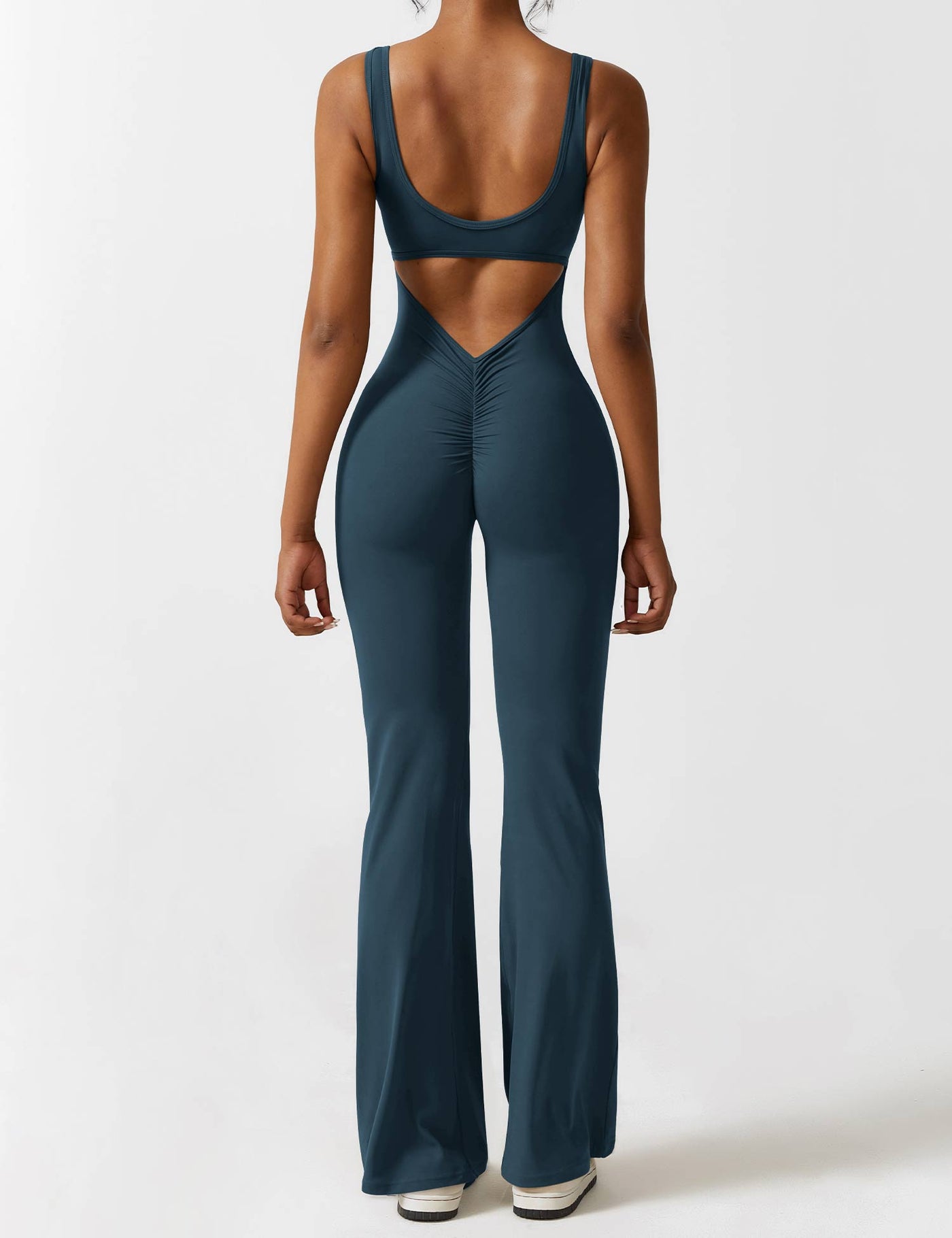 Ellie | Comfortable V-Back Flared Jumpsuit