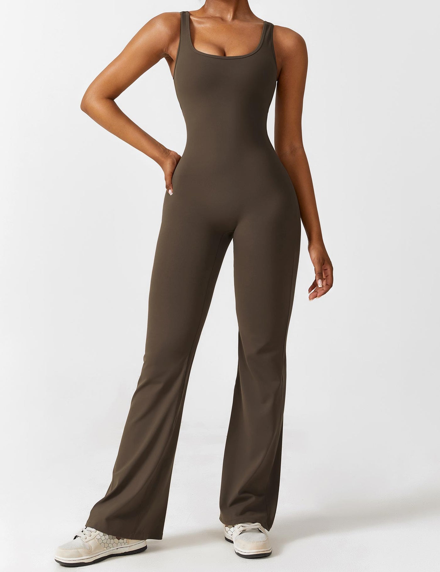 Ellie | Comfortable V-Back Flared Jumpsuit