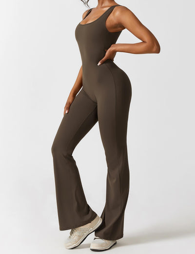 Ellie | Comfortable V-Back Flared Jumpsuit