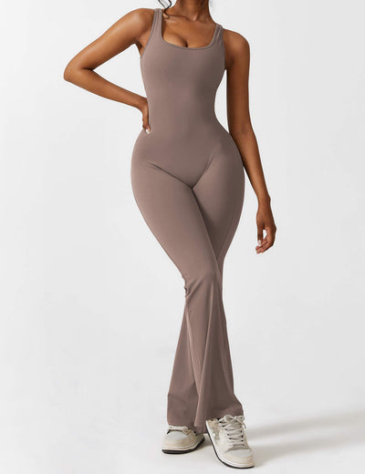 Ellie | Comfortable V-Back Flared Jumpsuit