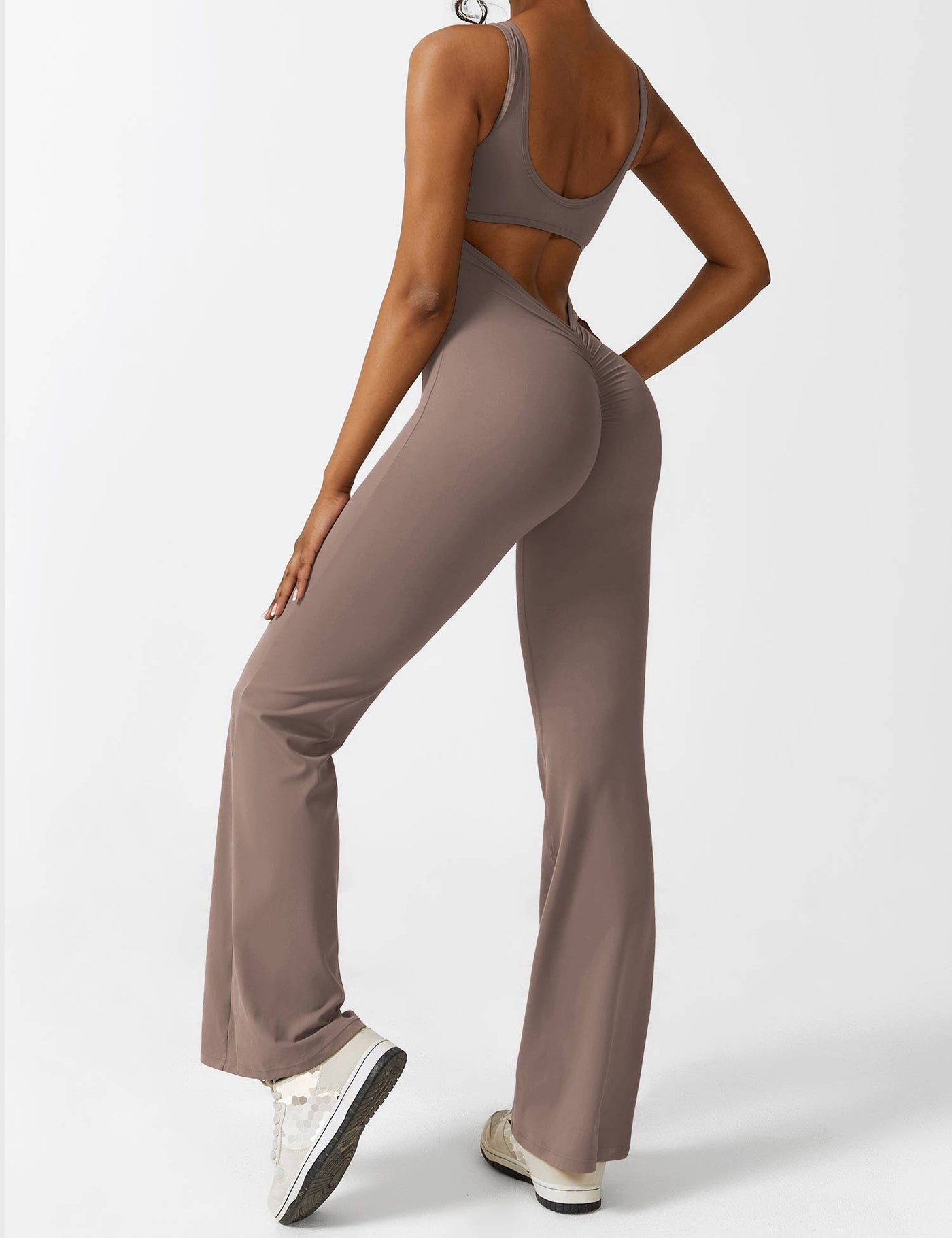 Ellie | Comfortable V-Back Flared Jumpsuit