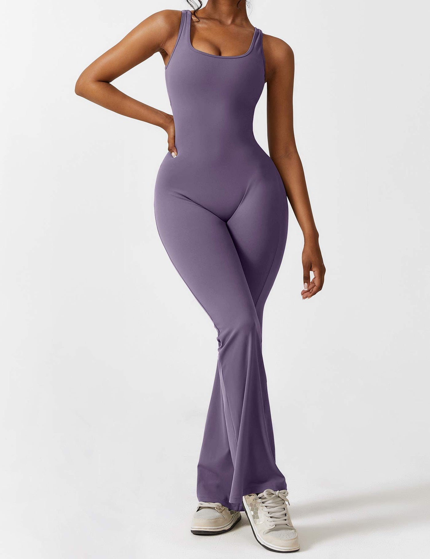 Ellie | Comfortable V-Back Flared Jumpsuit