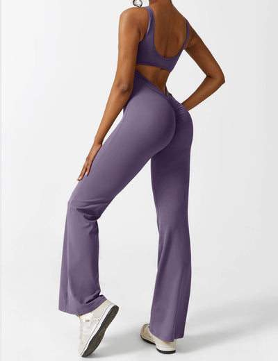 Ellie | Comfortable V-Back Flared Jumpsuit