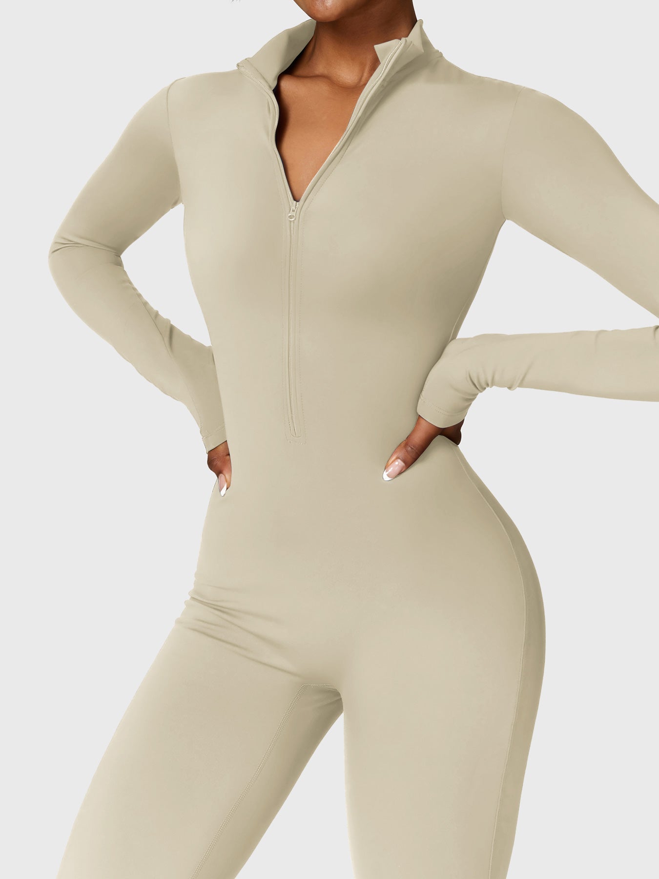 Aurora | Fleece Long Sleeve Zipper Jumpsuit